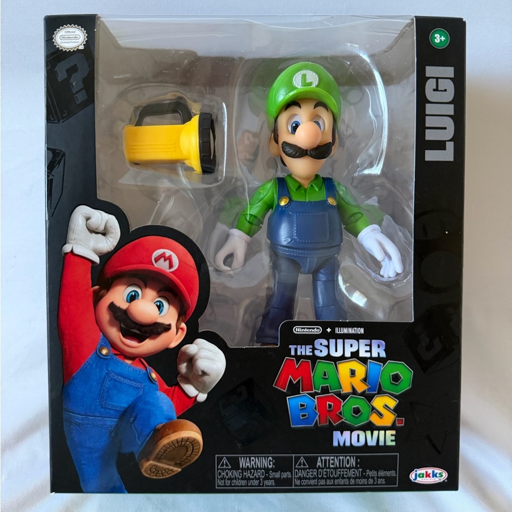 Nintendo Super Mario Movie 5 inch Luigi Action Figure with Flashlight Accessory